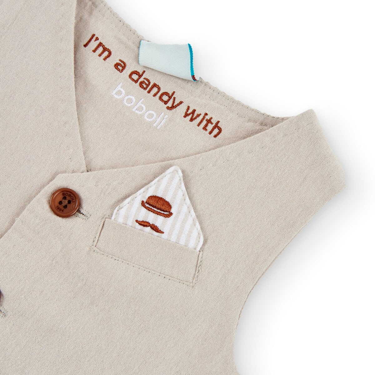 7161497372_c Boboli Παιδικό Γιλέκο Λινό για Αγόρι Μπεζ 716149-7372 - Image 3