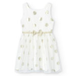 Boboli Παιδικό Φόρεμα Πουά Σατέν για Κορίτσι Εκρού 726128-9102
