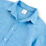 Boboli Παιδικό Πουκάμισο Λινό για Αγόρι Μπλε 736297-2540 - Image 3