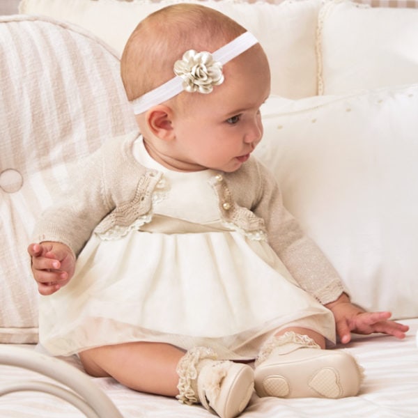 Mayoral Βρεφικό Φόρεμα για Κορίτσι Εκρού  23-01811-083