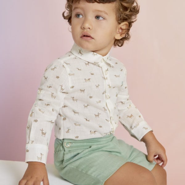 Abel & Lula Βρεφικό Πουκάμισο για Αγόρι Εκρού  23-05122-008