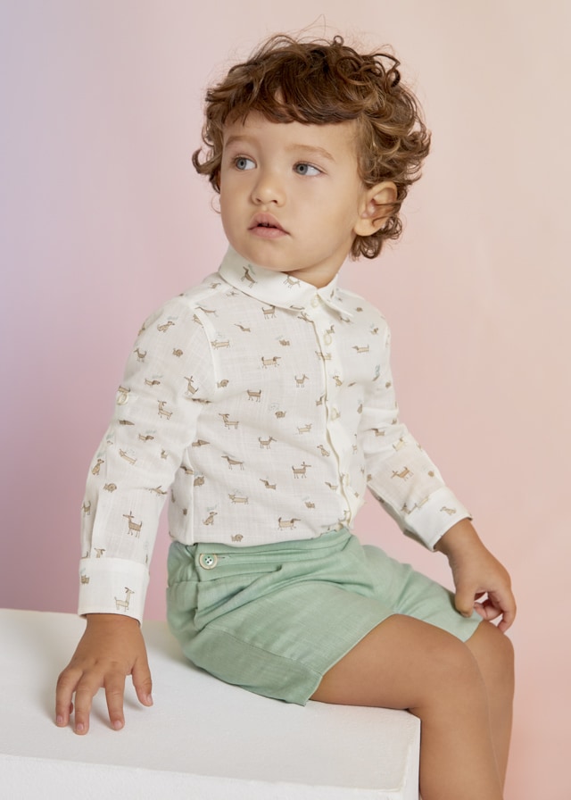 23-05122-008-L-2 Abel & Lula Βρεφικό Πουκάμισο για Αγόρι Εκρού 23-05122-008 - Image 1