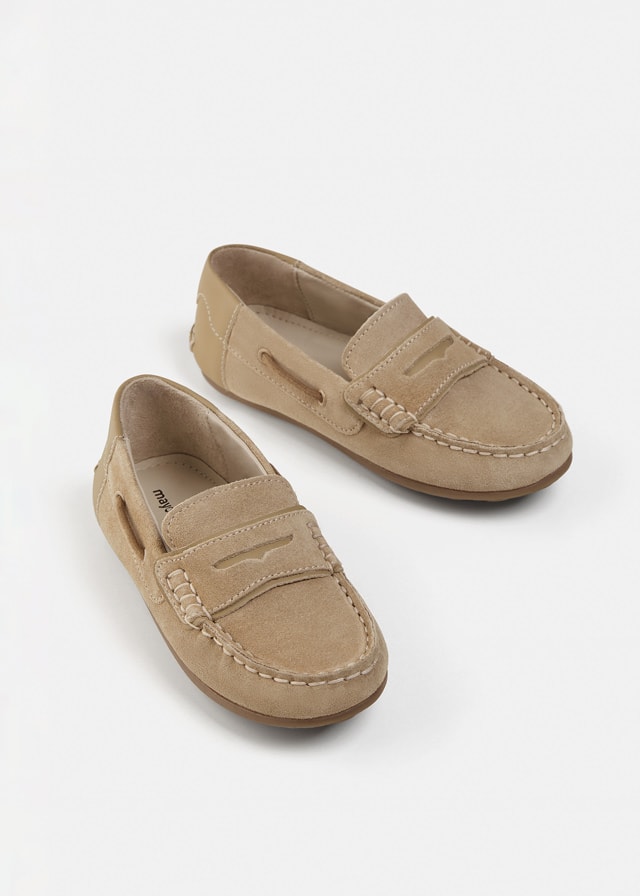 23-41484-077-L-1 Mayoral Παιδικό Μοκασινι δερματινο καστορι για Αγόρι Μπεζ Σκούρο 23-41484-077 - Image 1