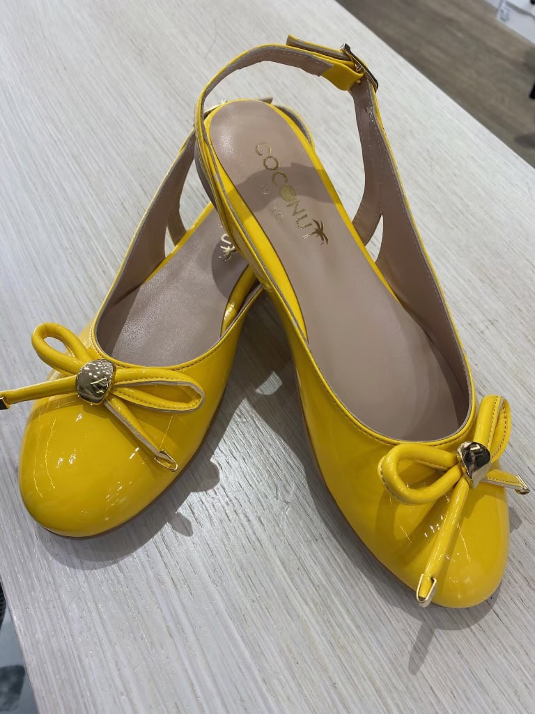 IMG_0200 Coconut Παιδική Μπαλαρίνα ανοιχτή για Κορίτσι Κίτρινο Λουστρίνι C903 - Image 1