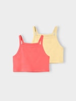 Name it Παιδικό Σετ 2 Μπλουζάκια για Κορίτσι Κοραλί-Κίτρινο 13200846