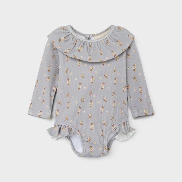 Lil' Atelier Βρεφικό Μαγιό για Κορίτσι Γκρι-Σταμπωτό 13213575