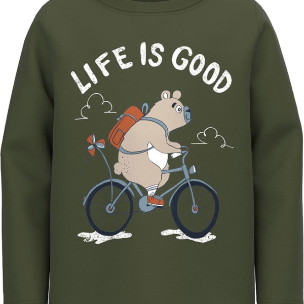 Name it Παιδικό Μπλουζάκι για Αγόρι Μακρυμάνικο Χακί Σταμπωτό 13220378