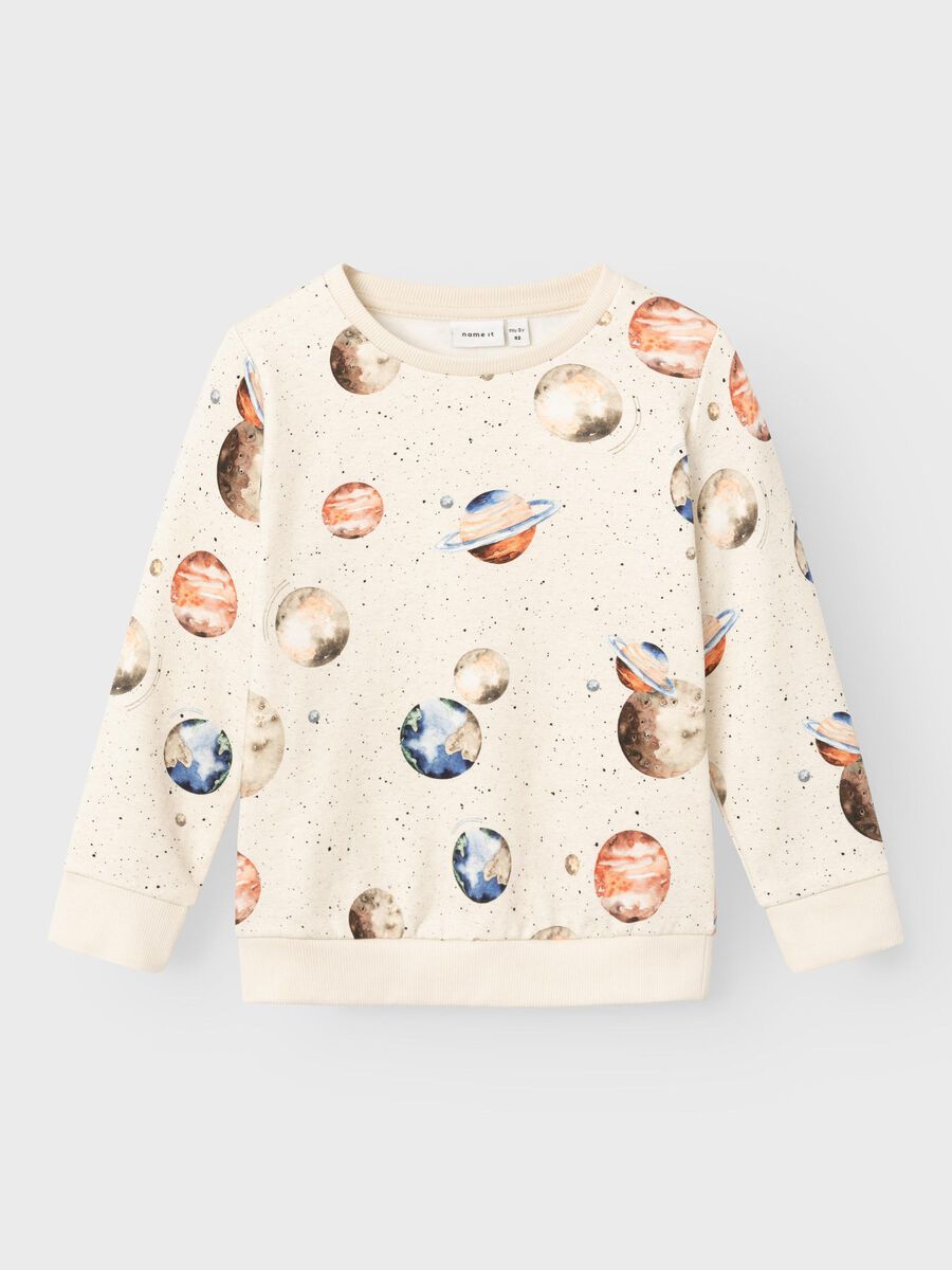 13221516_PeyoteMelange_003 Name it Παιδικό Φούτερ για Αγόρι Μπεζ Σταμπωτό 13221516 - Image 1