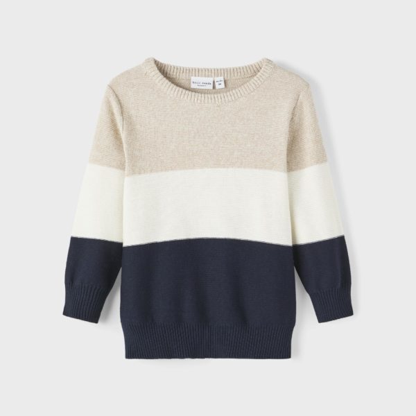 Name it Παιδικό Πουλόβερ για Αγόρι Ριγέ Μπεζ 13220385