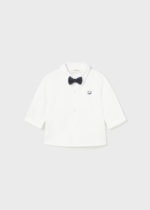 Mayoral Βρεφικό Πουκαμισο μακρυμάνικο και παπιγιον για Αγόρι Εκρού 13-02165-097