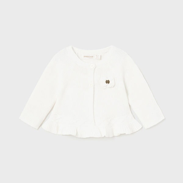 Mayoral Βρεφική Ζακέτα μακρια Πλεκτή  για Κορίτσι Εκρού 13-02303-074