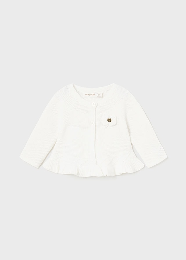 13-02303-074-L-4 Mayoral Βρεφική Ζακέτα μακρια Πλεκτή για Κορίτσι Εκρού 13-02303-074 - Image 1