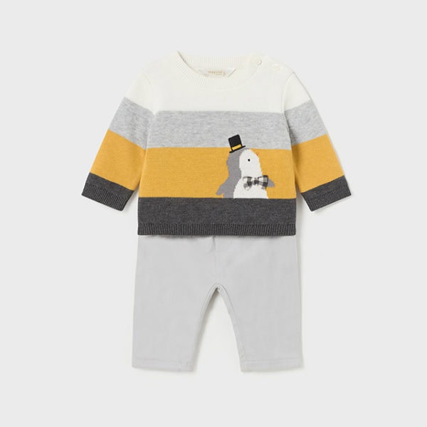 Mayoral Βρεφικό Σετ παντελονι μακρυ πουλοβερ  για Αγόρι Κίτρινο 13-02521-052