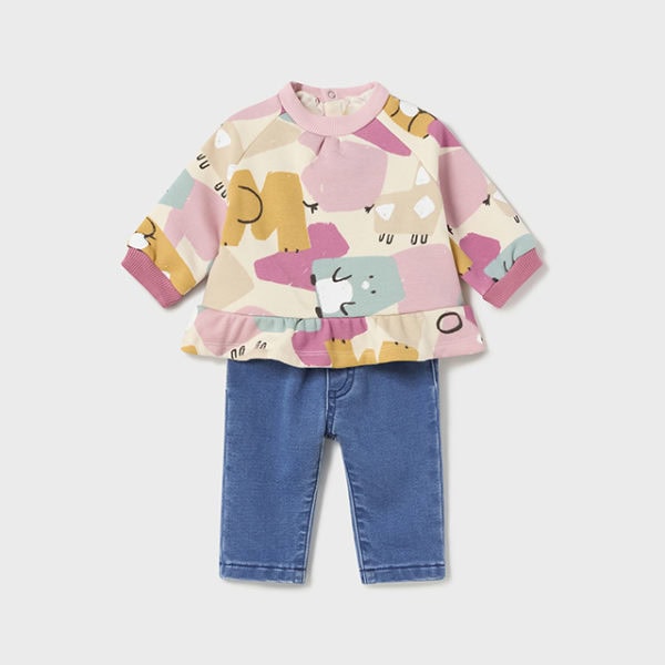 Mayoral Βρεφικό Σετ τζιν παντελόνι  για Κορίτσι Πολύχρωμο 13-02598-036