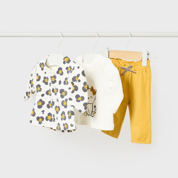 Mayoral Βρεφικό Φόρμα 3 τεμαχια για Κορίτσι Κίτρινο 13-02668-046