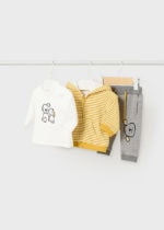 Mayoral Βρεφικό Σετ Φόρμα 3 τεμαχια μπλουζακι για Αγόρι Κίτρινο 13-02686-025