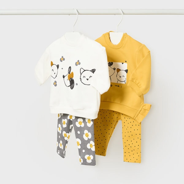 Mayoral Βρεφικό Σετ Κολάν 4 Κομμάτια  για Κορίτσι Κίτρινο 13-02744-026