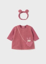 Mayoral Βρεφικό Φόρεμα μάλλινο με Στέκα για Κορίτσι Ροζ 13-02844-042