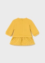 Mayoral Βρεφικό Φόρεμα φουτερ με γουνακι  για Κορίτσι Κίτρινο 13-02846-050 - Image 2