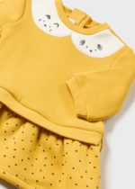Mayoral Βρεφικό Φόρεμα φουτερ με γουνακι  για Κορίτσι Κίτρινο 13-02846-050 - Image 3