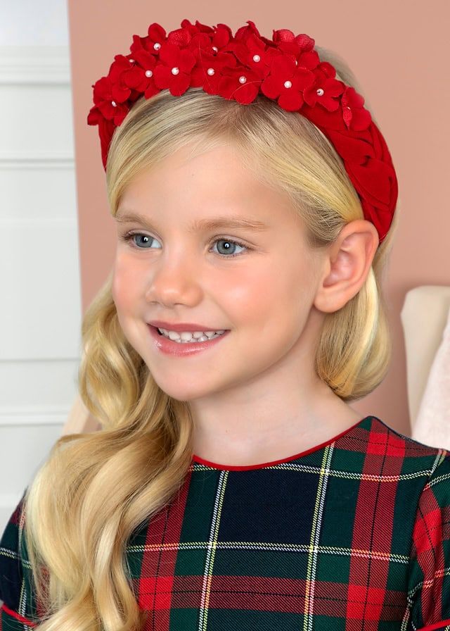 13-05985-009-L-1 Abel & Lula Παιδική Στεκα λουλουδια βελουδο για Κορίτσι Κόκκινο 13-05985-009 - Image 1