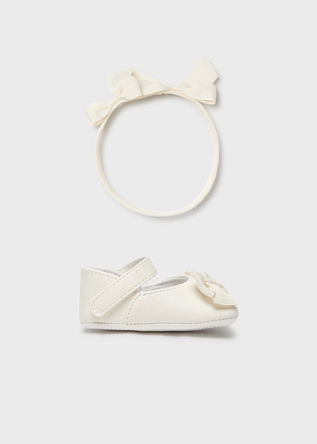 13-09690-092-L-4 Mayoral Βρεφικό Σετ Μπαρέτες και Στέκα για Κορίτσι Εκρού 13-09690-092 - Image 1