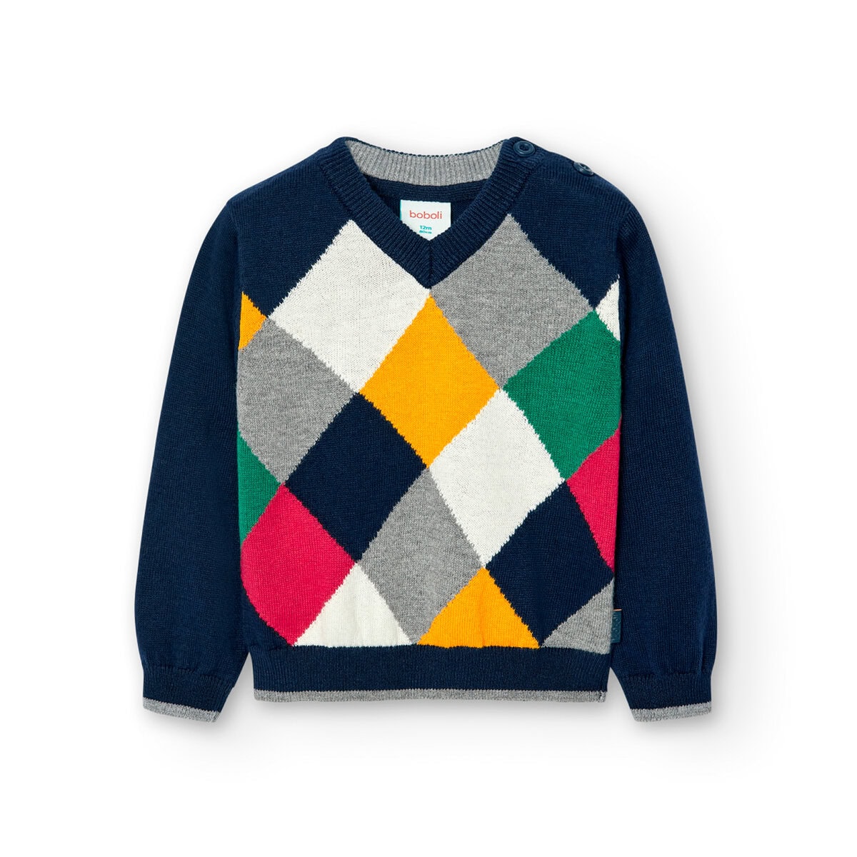7172962440_a Boboli Παιδικό Πουλόβερ για Αγόρι Μπλε 717296-2440 - Image 1