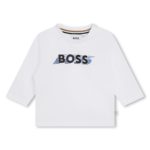 BOSS Παιδική Μπλούζα για Αγόρι Άσπρη J05A23-10P WHITE