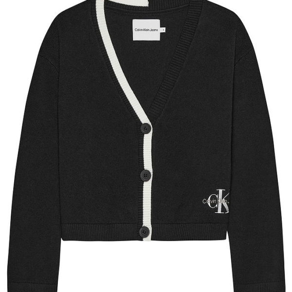 Calvin Klein Παιδική Βαμβακερή Ζακέτα για Κορίτσι Μαύρο IG0IG02085-BEH