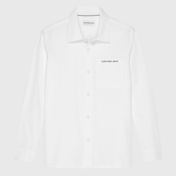 Calvin Klein Παιδικό Πουκάμισο Μακρυμάνικο για Αγόρι Άσπρο IB0IB01737-YAF