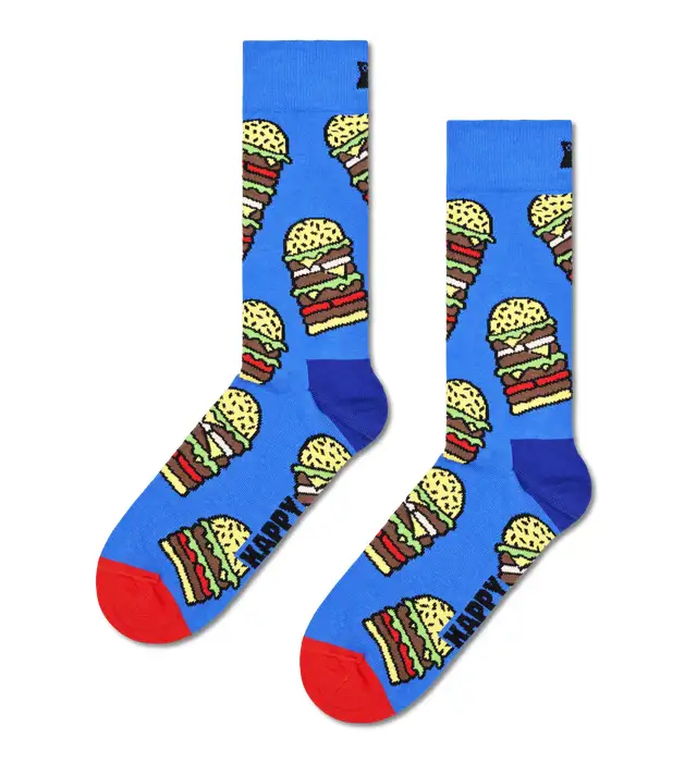 BUR01-6000_FLAT Happy Socks Κάλτσα Ενηλίκων Πολύχρωμη Burger BUR01-6000 - Image 1