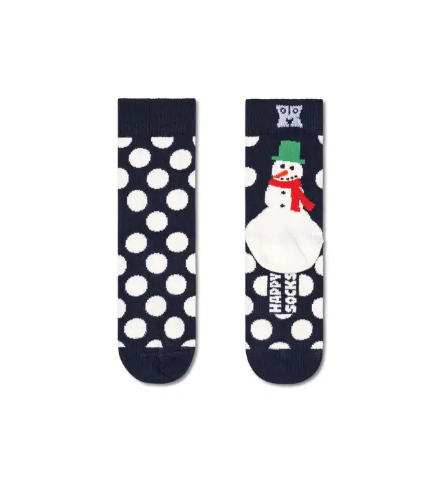 KJSS01-6500_FLAT Happy Socks Παιδική Κάλτσα Πολύχρωμη Kids Jumbo Snowman KJSS01-6500 - Image 1