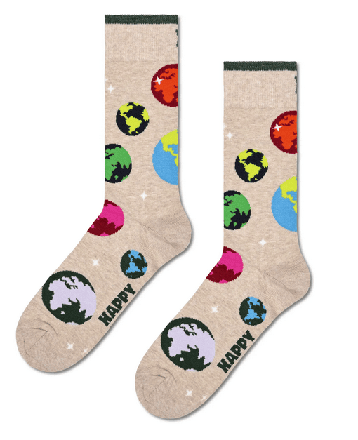 Screenshot 2023-10-16 at 20-57-38 Beige Planet Earth Crew Sock Happy Socks EU Happy Socks Κάλτσα Ενηλίκων Πολύχρωμη Planet Earth P000151 - Image 1