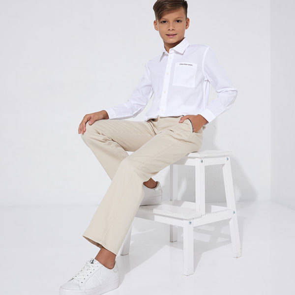 Calvin Klein Παιδικό Παντελόνι Chino για Αγόρι Καφέ IB0IB01678-ACI
