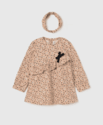 Mayoral Βρεφικό Σετ Φόρεμα με κορδέλα για Κορίτσι Μπεζ Σταμπωτό 13-02993-056