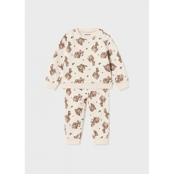 Mayoral Βρεφικό Σετ Πιτζάμες για Κορίτσι Μπεζ Σταμπωτό 13-02760-074