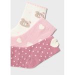 Mayoral Παιδικά Καλτσάκια 3 Τεμαχίων για Κορίτσι Ροζ-Εκρού 13-10526-094 - Image 2