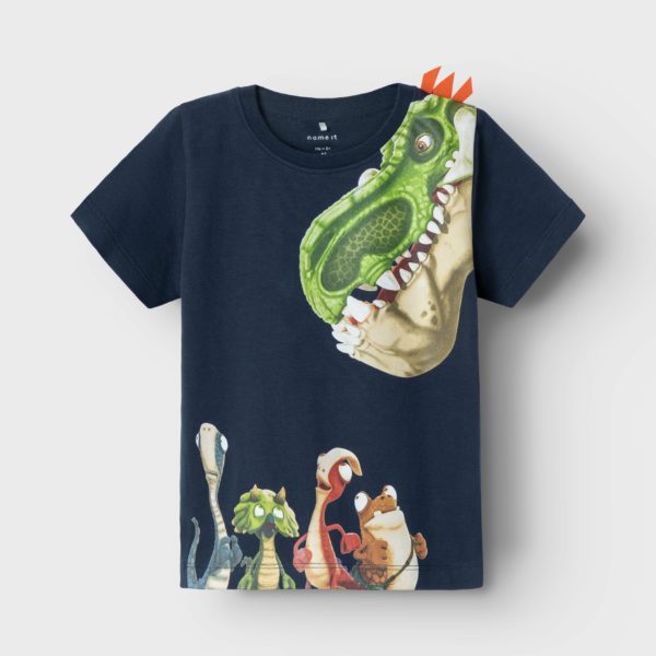 Name it Παιδική Μπλούζα Δεινόσαυροι για Αγόρι Μπλε 13227671-Dark-Sapphire