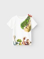 Name it Παιδική Μπλούζα Δεινόσαυροι για Αγόρι Άσπρο 13227671-Jet-Stream