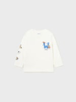 Mayoral Βρεφική Μπλούζα Μακό για Αγόρι Λευκό 13-02020-096