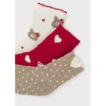 Mayoral Παιδικά Καλτσάκια 3 Τεμαχίων για Κορίτσι Κόκκινο-Καφέ  13-10526-092 - Image 2