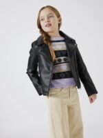 Name it Παιδικό Τζάκετ Δερμάτινο για Κορίτσι Μαύρο 13225758 - Image 4