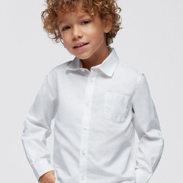 Mayoral Παιδικό Πουκάμισο μακρυμάνικο για Αγόρι Λευκό 24-00140-039
