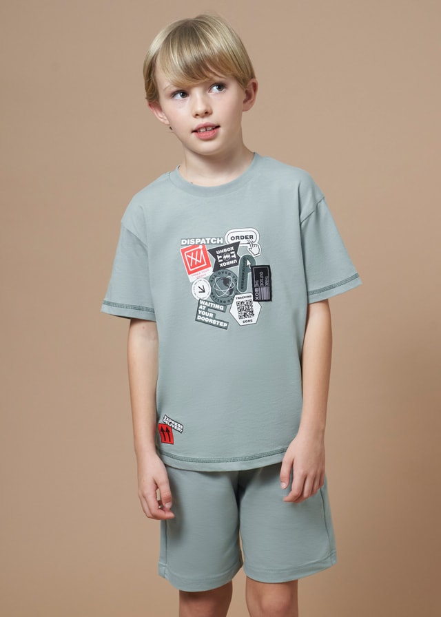 24-00600-017-L-1 Mayoral Παιδική Βερμούδα φούτερ για Αγόρι Πράσινο 24-00600-017 - Image 1