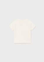 Mayoral Παιδική Μπλούζα κοντομάνικη κεντητή για Κορίτσι Μπεζ 24-01009-053 - Image 2