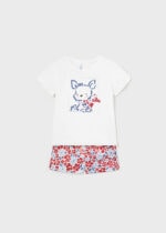 Mayoral Παιδικό Σετ Βερμούδα σταμπωτή για Κορίτσι Κόκκινο 24-01234-078