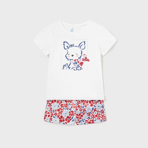 Mayoral Παιδικό Σετ Βερμούδα σταμπωτή για Κορίτσι Κόκκινο 24-01234-078