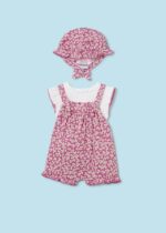 Mayoral Παιδικό Σετ Σαλοπέτα με Καπέλο για Κορίτσι Ροζ 24-01609-052