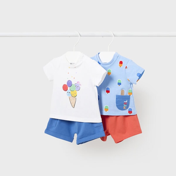 Mayoral Παιδικό 2 Σετάκια Μπλούζα Σορτσάκι για Αγόρι Πορτοκαλί 24-01627-066