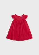 Mayoral Παιδικό Φόρεμα μπορντουρα κεντητη για Κορίτσι Κόκκινο 24-01915-011